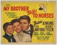 1r185 MY BROTHER TALKS TO HORSES TC 1947 Hirschfeld art of Butch Jenkins & horse, Peter Lawford