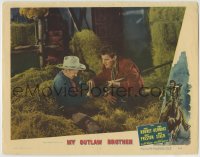 1r676 MY OUTLAW BROTHER LC #3 1951 Robert Preston helps injured Mickey Rooney in hay loft!