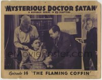 1r680 MYSTERIOUS DOCTOR SATAN chapter 14 LC 1940 masked hero shown in main scene, Flaming Coffin!