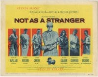 1r194 NOT AS A STRANGER TC 1955 doctor Robert Mitchum, Olivia De Havilland, Frank Sinatra!