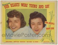 1r714 OUR HEARTS WERE YOUNG & GAY LC #4 1944 close-up portrait of Gail Russell, Diana Lynn winking!