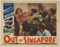 1r717 OUT OF SINGAPORE LC 1932 Snowflake Toones & sailors watch big guy carrying Dorothy Burgess!