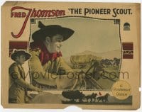 1r739 PIONEER SCOUT LC 1928 great close up of cowboy Fred Thompson driving covered wagon!