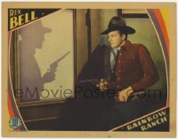 1r758 RAINBOW RANCH LC 1933 cowboy Rex Bell with gun drawn watches man's shadow behind door!