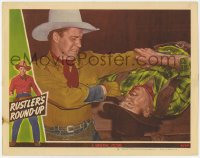 1r785 RUSTLER'S ROUND-UP LC #3 1946 close up of Kirby Grant grabbing wounded guy!