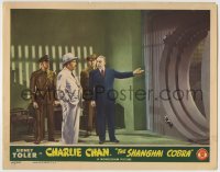 1r806 SHANGHAI COBRA LC 1945 man shows his gigantic vault to Sidney Toler as Charlie Chan!