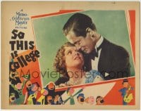 1r830 SO THIS IS COLLEGE LC 1929 Robert Montgomery in tuxedo with Sally Starr, John Held Jr. art!