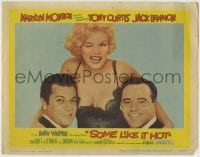 1r831 SOME LIKE IT HOT LC #7 1959 classic portrait of Marilyn Monroe, Tony Curtis & Jack Lemmon!