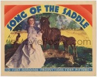 1r833 SONG OF THE SADDLE LC 1936 beautiful Alma Lloyd smiling with her horse and its baby!