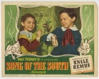 1r835 SONG OF THE SOUTH LC #7 1946 Disney, Bobby Driscoll & Luana Patten with cartoon bird!