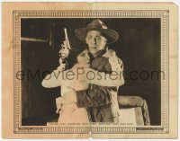 1r853 SQUARE DEAL SANDERSON LC 1919 cowboy William S. Hart with gun saves scared Ann Little!