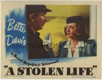 1r860 STOLEN LIFE LC 1946 close up of Bette Davis with hat & gloves staring at Walter Brennan!