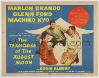 1r263 TEAHOUSE OF THE AUGUST MOON TC 1956 art of Asian Marlon Brando, Glenn Ford & Machiko Kyo!