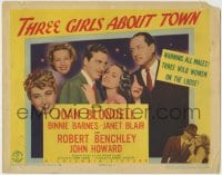 1r266 THREE GIRLS ABOUT TOWN TC 1941 Blondell, Barnes & Blair are 3 wild women on the loose!
