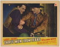 1r893 THREE MEN FROM TEXAS LC 1940 William Boyd as Hopalong Cassidy fighting close up w/ bad guy!