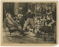 1r910 TROUBLE SHOOTER LC 1924 cowboy Tom Mix tells exciting story to friends by fireplace!