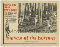 1r940 WAR OF THE BUTTONS LC #3 1964 great image of nude people running through the forest!
