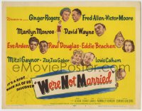 1r291 WE'RE NOT MARRIED TC 1952 artwork of Ginger Rogers, sexy young Marilyn Monroe & others!