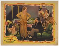 1r952 WHAT MEN WANT LC 1930 Ben Lyon in love triangle w/Pauline Starke & Barbara Kent, rare!