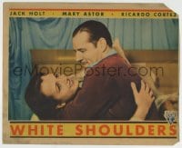 1r964 WHITE SHOULDERS LC 1931 close up of Jack Holt holding sexy young smiling Mary Astor!
