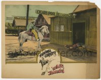 1r966 WHITE THUNDER LC 1925 Yakima Canutt in costume dragging man out of saloon with his lasso!