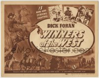 1r301 WINNERS OF THE WEST TC 1940 Dick Foran Universal serial in 13 new and stirring chapters!