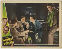 1r981 WOMAN IN GREEN LC 1945 Nigel Bruce watches Basil Rathbone as Sherlock Holmes grill suspect!