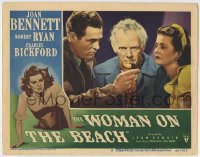 1r983 WOMAN ON THE BEACH LC #6 1946 Charles Bickford between Robert Ryan & bad girl Joan Bennett!