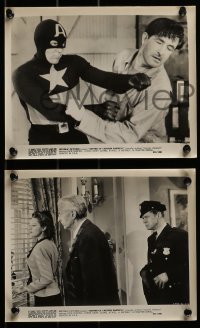 1s242 CAPTAIN AMERICA 12 8x10 stills R1953 images of the Marvel Comic superhero fighting crime!