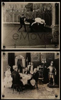 1s533 HAM & BUD 6 8x10 stills 1910s wacky images of the silent comedy duo, one with fake tiger!