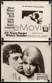 1s416 I'LL NEVER FORGET WHAT'S'ISNAME 8 English FOH LCs 1967 sexy Carol White, Oliver Reed, Welles!