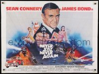 1t451 NEVER SAY NEVER AGAIN British quad 1983 art of Sean Connery as James Bond 007 by Obrero!