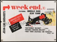 1t476 WEEK END British quad 1968 Jean-Luc Godard, absolutely uncut, art of gruesome car crash!