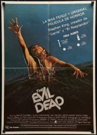 1t002 EVIL DEAD Colombian poster 1983 Sam Raimi, best horror art of girl grabbed by zombie!