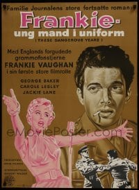 1t362 DANGEROUS YOUTH Danish 1958 Frankie Vaughn is an Elvis-like star drafted in the Army!