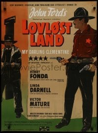 1t386 MY DARLING CLEMENTINE Danish R1960s John Ford, Henry Fonda, Victor Mature, Annie Lettorp art!