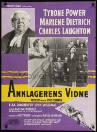 1t410 WITNESS FOR THE PROSECUTION Danish 1958 Wilder, Tyrone Power, Marlene Dietrich, Laughton!