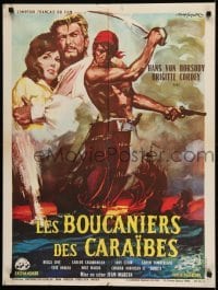 1t488 CONQUEROR OF MARACAIBO French 24x31 1961 completely different art of pirates by Gasparri!
