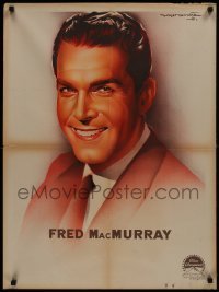 1t497 FRED MACMURRAY French 23x32 1940s wonderful Soubie portrait art of smiling Paramount star!