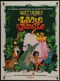 1t500 JUNGLE BOOK French 24x32 1968 Walt Disney cartoon classic, great image of Mowgli & friends!