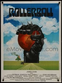 1t509 ROLLERBALL French 24x32 1975 cool completely different artwork by Jouineau Bourduge!