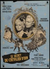 1t511 SECRET OF CHEVALIER D'EON French 22x30 1959 Andree Debar, great different art and design!