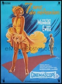1t512 SEVEN YEAR ITCH French 23x31 R1970s best Grinsson art of Marilyn Monroe's skirt blowing!