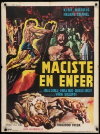 1t521 WITCH'S CURSE French 24x32 1963 Morris as Maciste walked with 100 years of terror & death!
