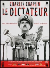 1t532 GREAT DICTATOR French 16x21 R2002 Charlie Chaplin as Hitler-like Hynkel by microphones!