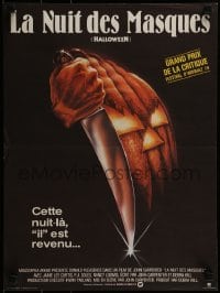 1t534 HALLOWEEN French 16x21 1979 John Carpenter classic, great Bob Gleason jack-o-lantern art!