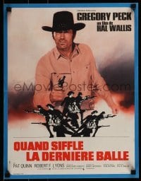 1t551 SHOOT OUT French 15x20 1971 great image of gunfighter Gregory Peck facing down baddies!