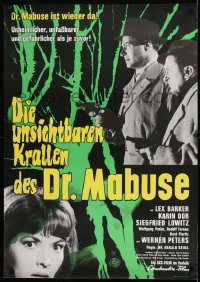 1t049 INVISIBLE DR MABUSE German 1962 FBI agent Lex Barker, Wolfgang Preiss, different horror art!