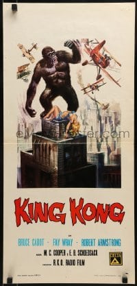 1t267 KING KONG Italian locandina R1973 different Casaro art of the giant ape with sexy Fay Wray!