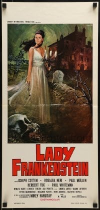1t268 LADY FRANKENSTEIN Italian locandina 1971 great horror art of girl in graveyard by Luca Crovato!